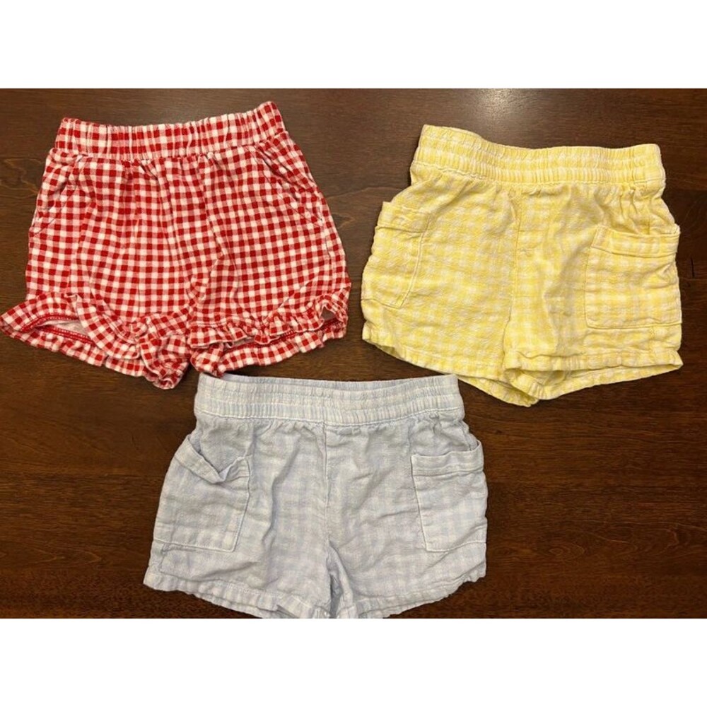 3 Pack Baby GAP Toddler Girls Gingham Shorts Cotton Size 4T